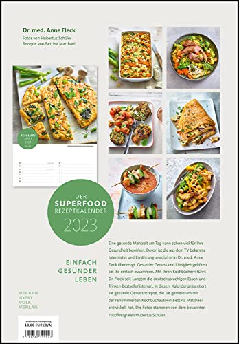 Der Superfood-Rezeptkalender 2023 - Bild-Kalender 23,7x34 cm - Küchen-Kalender - gesunde Ernährung - mit 26 Rezepten - Wand-Kalender: by Dr. Anne Fleck - 57
